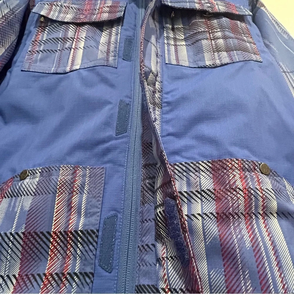 Oakley Blue Plaid Thinsulate Insulation Ski Snow Board Winter Coat Jacket Medium